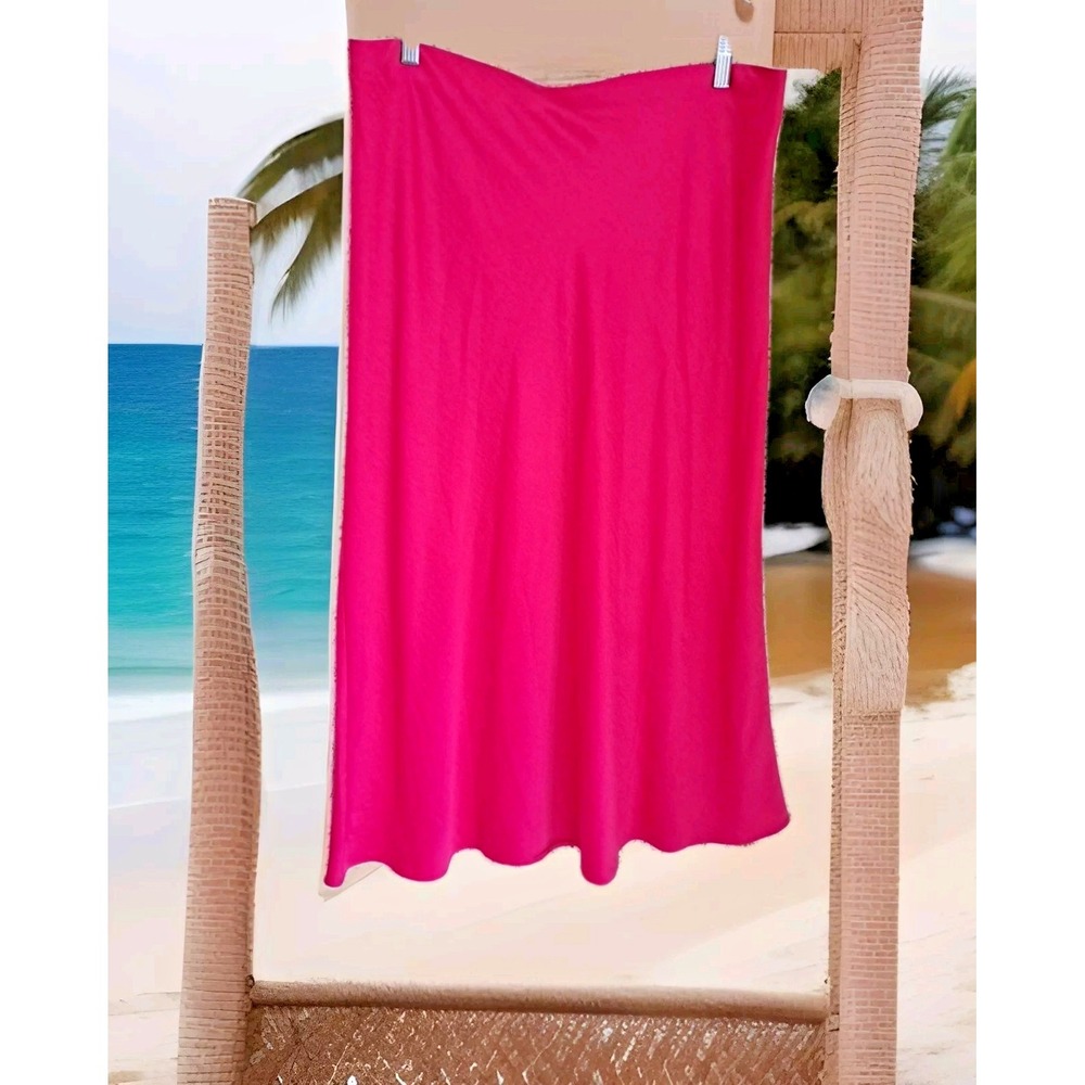 Loft Maxi Skirt XL Hot Pink‎ Satin Pull On Elastic Waist Flowy Silky Romantic